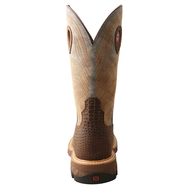 Twisted X Men's Brown Caiman Print 12in Top Boot