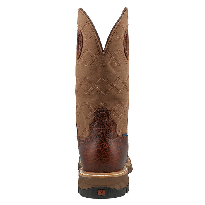 Twisted X Men's 12in WP Brown Nano Square Toe Work Boot