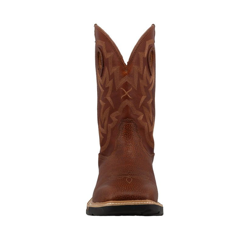 Twisted X Men's Western 12in Rust Brown Waterproof Soft Square Toe Work Boot