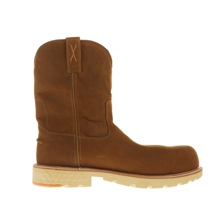 Twisted X Men`s 10In Brown H2O Nano Toe Pull On Round Toe Work Boot