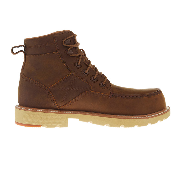 Twisted X Men`s 6In Golden Tan H2O Nano Moc Toe Lace Up Work Boot