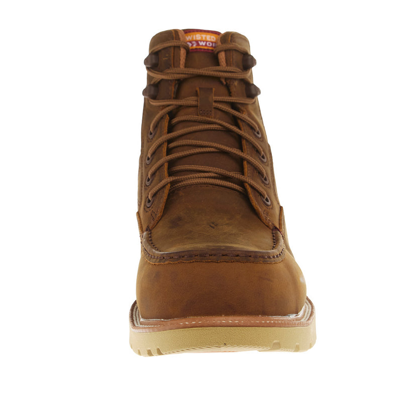 Twisted X Men`s 6In Golden Tan H2O Nano Moc Toe Lace Up Work Boot