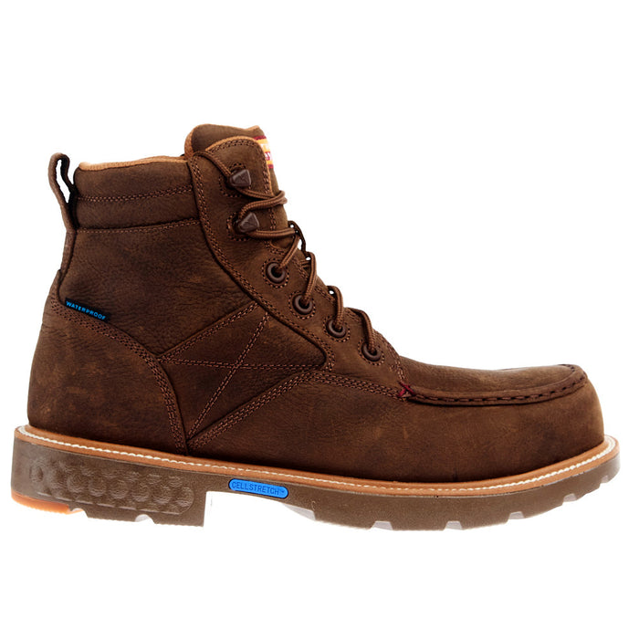 Twisted X Men's Lace Up Brown 6In Nano Round Toe H2O Work Boot
