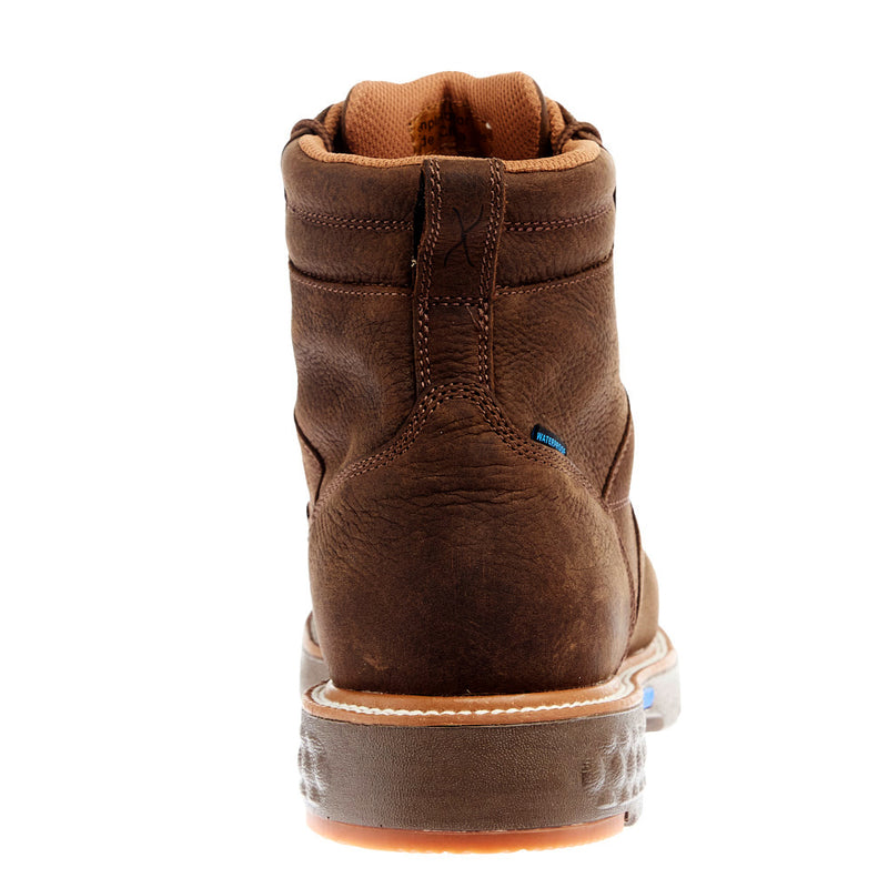Twisted X Men's Lace Up Brown 6In Nano Round Toe H2O Work Boot