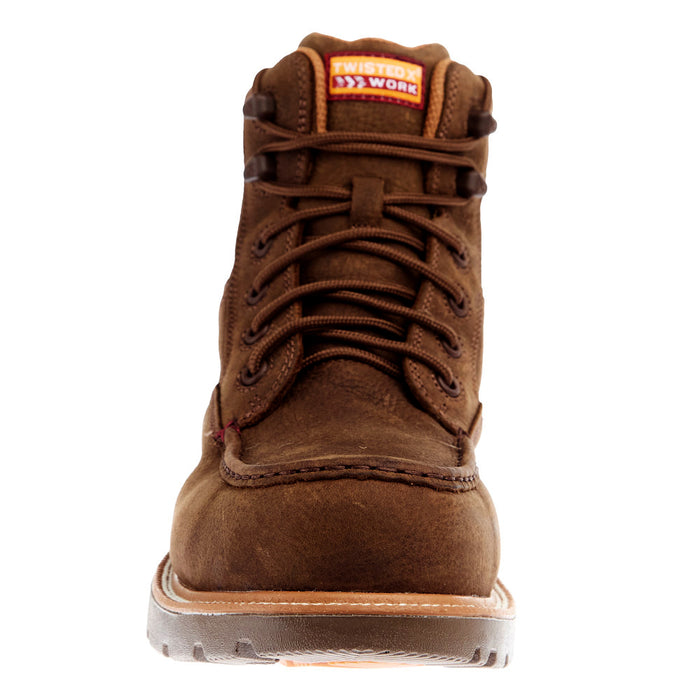 Twisted X Men's Lace Up Brown 6In Nano Round Toe H2O Work Boot