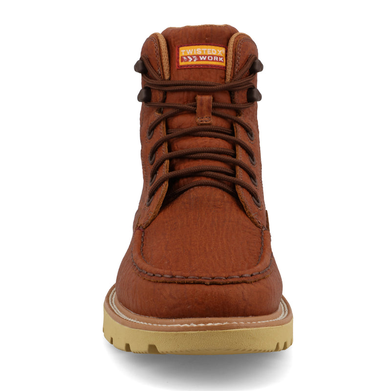 Twisted X Men`s Brown WP Vamp Soft Moc Toe 6In Top Work Boot