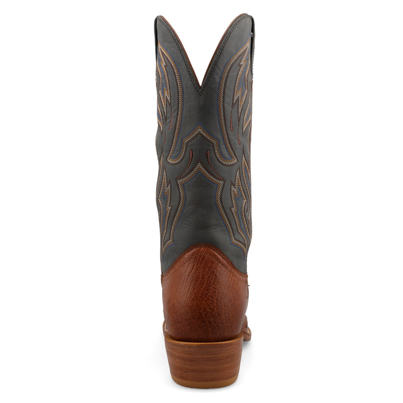 Twisted X Mens Reserve Chestnut Full Quill Ostrich Vamp 13in Dark Grey Top