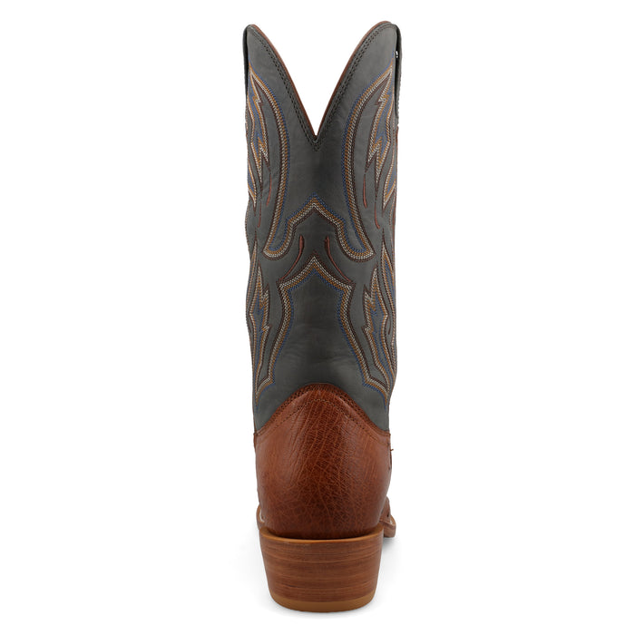 Twisted X Mens Reserve Chestnut Full Quill Ostrich Vamp 13in Dark Grey Top