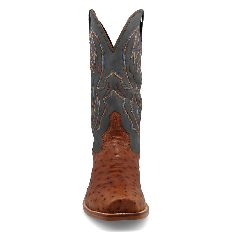 Twisted X Mens Reserve Chestnut Full Quill Ostrich Vamp 13in Dark Grey Top
