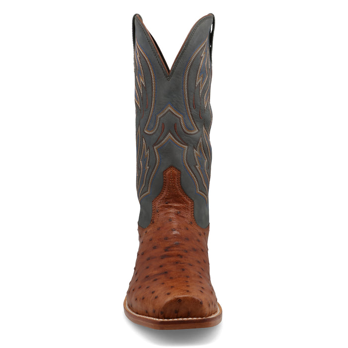 Twisted X Mens Reserve Chestnut Full Quill Ostrich Vamp 13in Dark Grey Top
