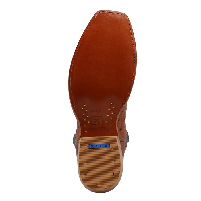 Twisted X Mens Reserve Chestnut Full Quill Ostrich Vamp 13in Dark Grey Top