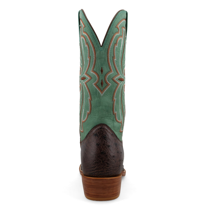 Twisted X Mens Reserve Tobacco Full Quill Ostrich Vamp 13in Jade Top