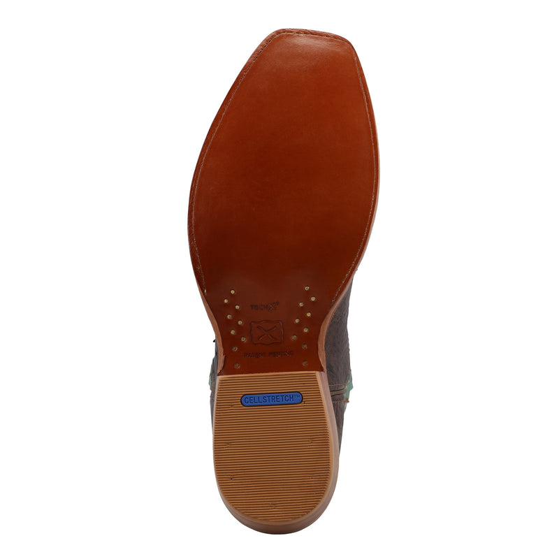 Twisted X Mens Reserve Tobacco Full Quill Ostrich Vamp 13in Jade Top