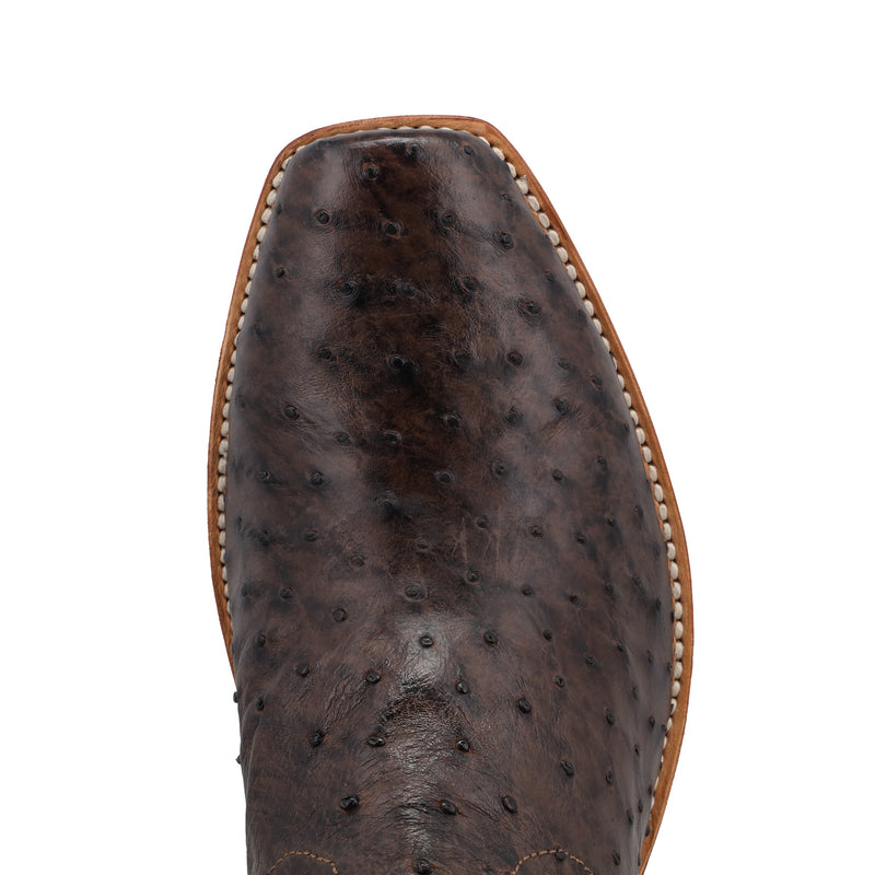 Twisted X Mens Reserve Tobacco Full Quill Ostrich Vamp 13in Jade Top