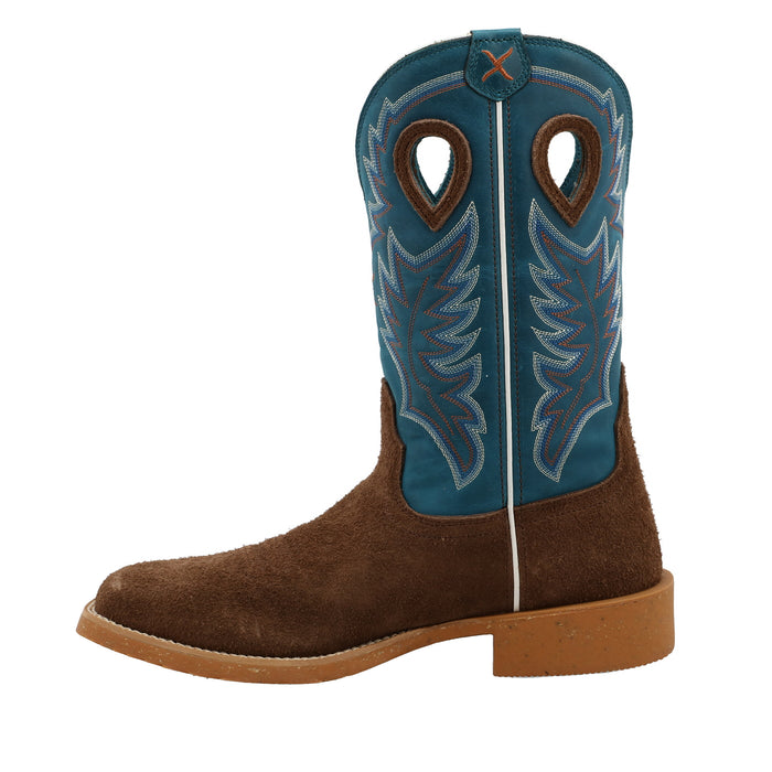 Twisted X Men's TechX 3 Chocolate Roughout 12in. Stormy Blue Top Square Toe