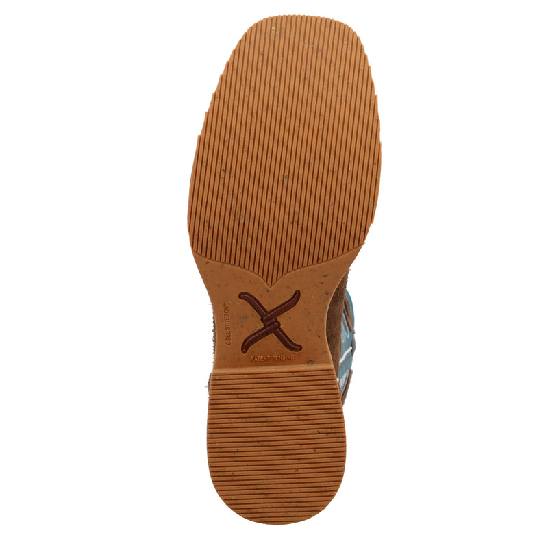 Twisted X Men's TechX 3 Chocolate Roughout 12in. Stormy Blue Top Square Toe