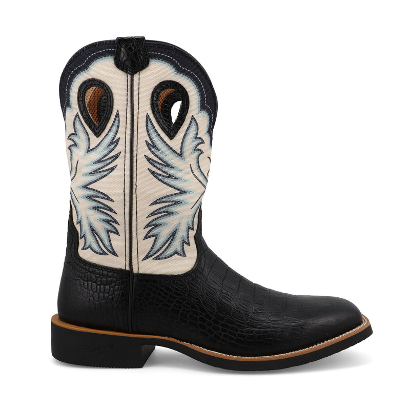 Twisted X Men`s TechBlack Croc Print Vamp with 11in Bone Top