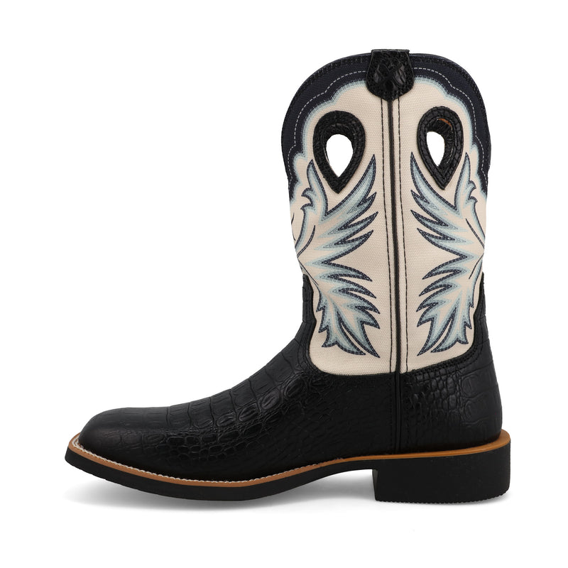 Twisted X Men`s TechBlack Croc Print Vamp with 11in Bone Top