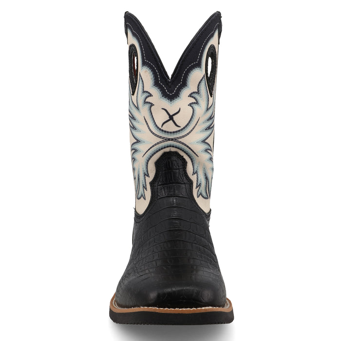Twisted X Men`s TechBlack Croc Print Vamp with 11in Bone Top