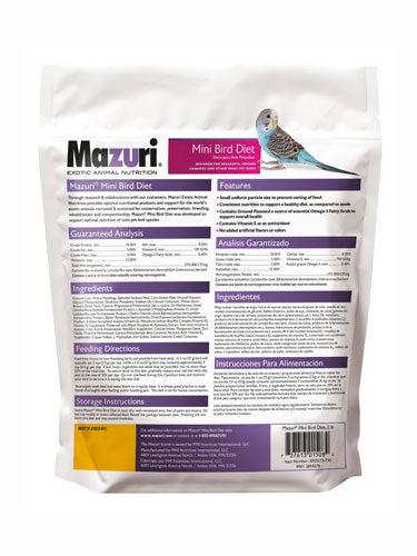 Purina Animal Nutrition Mazuri Mini Bird Diet 2lb