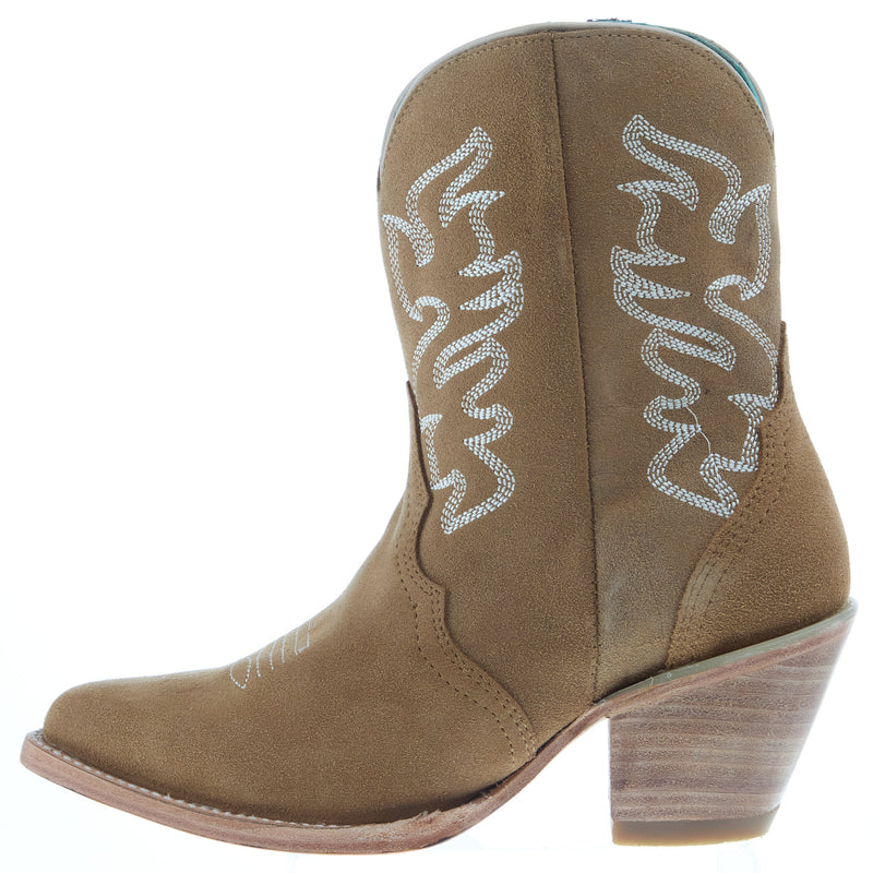 Corral Women`s Camel Embroidered Zipper Ankle Boot