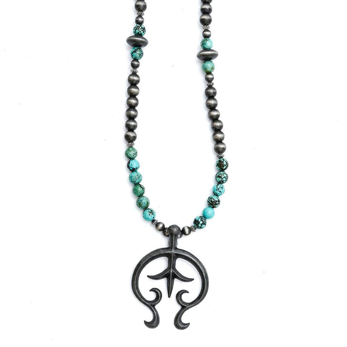 West And Company & Long Beaded Neckalce with Naja Charm