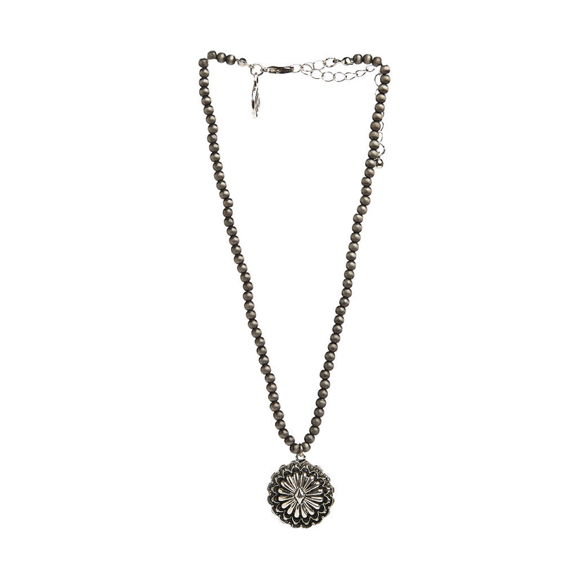West And Company Dainty Faux Navajo Pearl with Concho Necklace