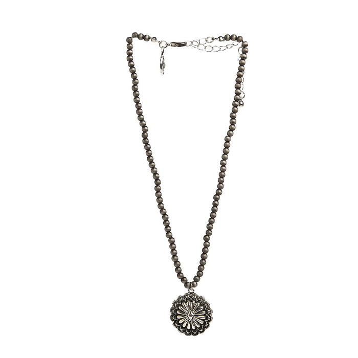 West And Company Dainty Faux Navajo Pearl with Concho Necklace