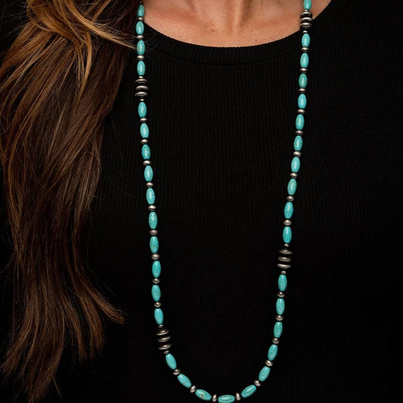 West And Company Turquoise and Navajo Pearl Necklace
