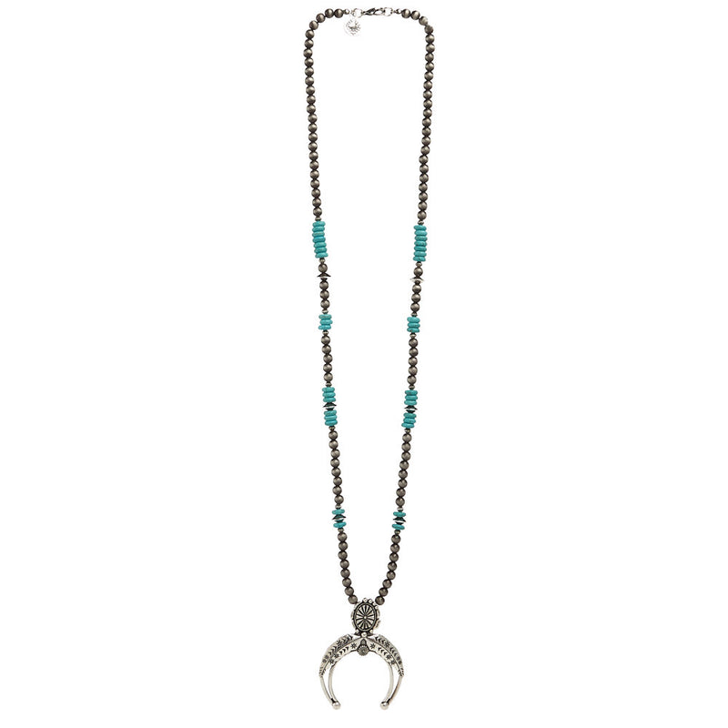 West And Company Turquoise & Navajo Pearl Naja Necklace