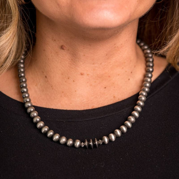 West And Company Silver Navajo Pearl Necklace