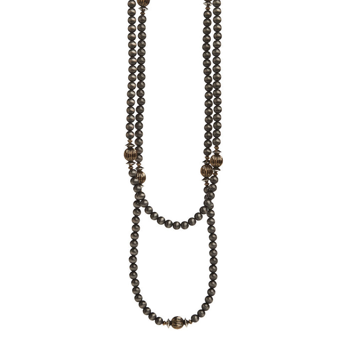 West And Company Faux Navajo Pearl with Gold Necklace