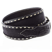 M&F Men's Nocona Black Roughout Buck Laced Western Belt