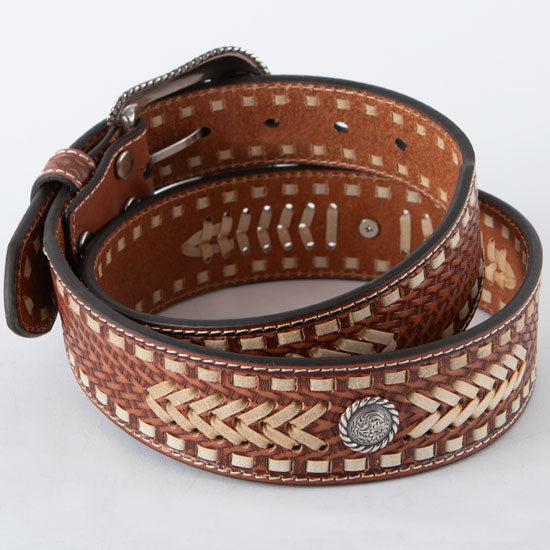 Mens Nocona Baskeweave Lacing Belt