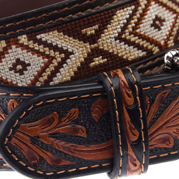 Men's Brown Southwest Embroidery Belt