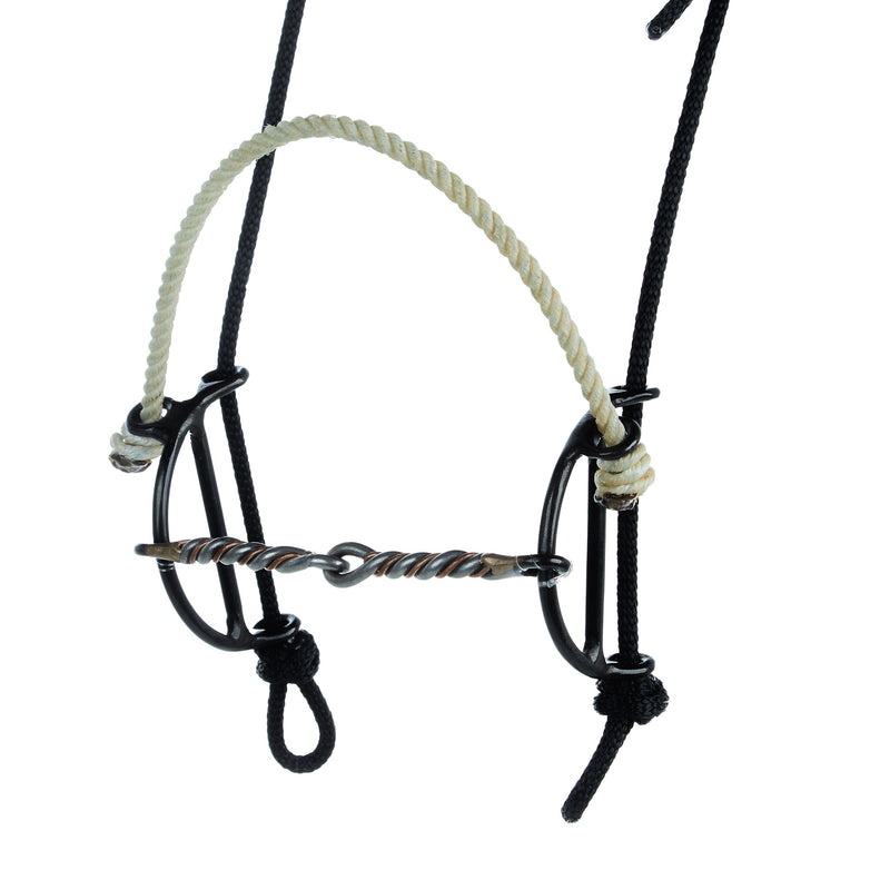Dutton Bits Twisted Dog Bone Rope Nose Sliding Draw Gag Headstall