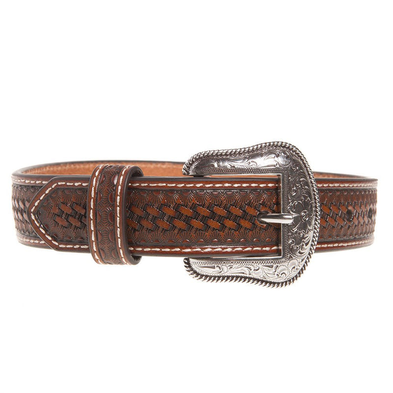 Kid's Basket Weave Belt with Aztec Inlay