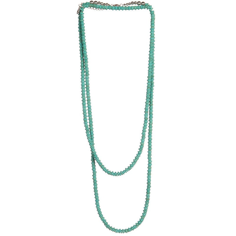 West And Company 66in.Turquoise Rondelle Bead Necklace