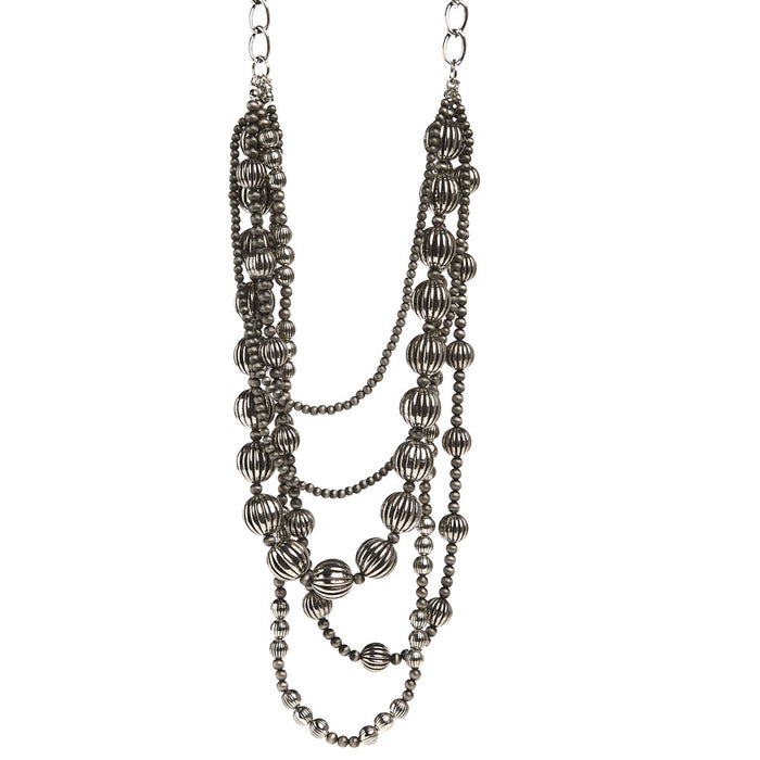 West And Company Silver Melon Layered Necklace