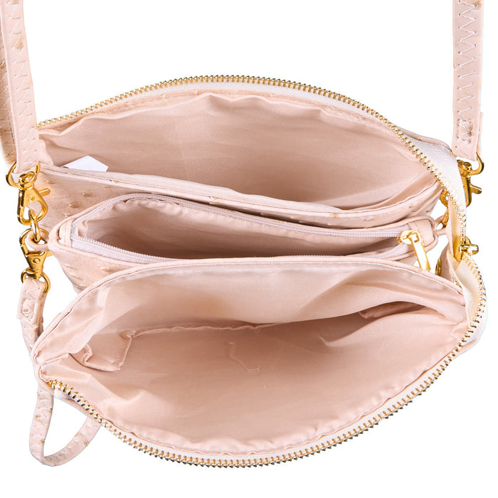 NRS Small Cream Ostrich Clutch