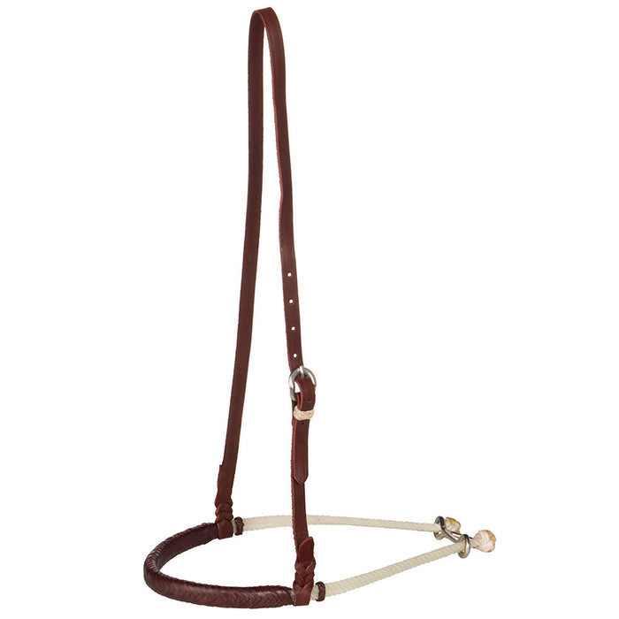 NRS Brown Leather Braided Double Rope Noseband