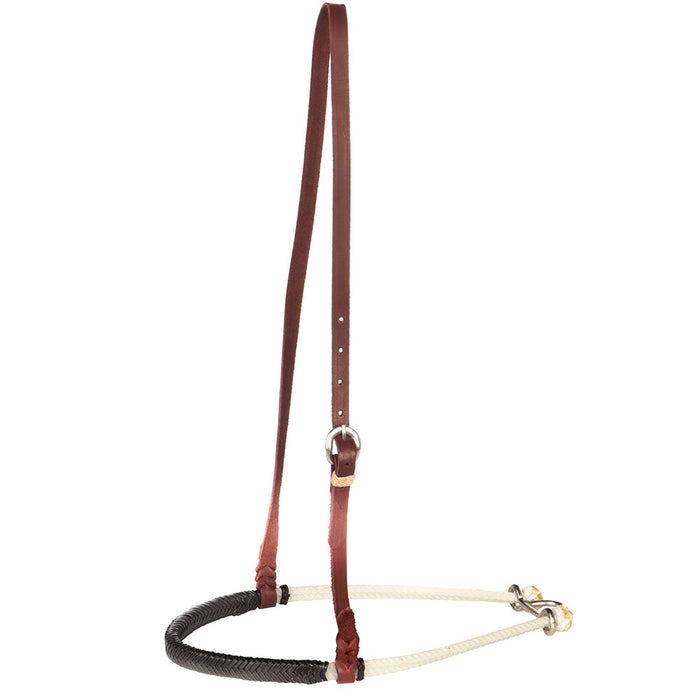 NRS Black Leather Braided Double Rope Noseband