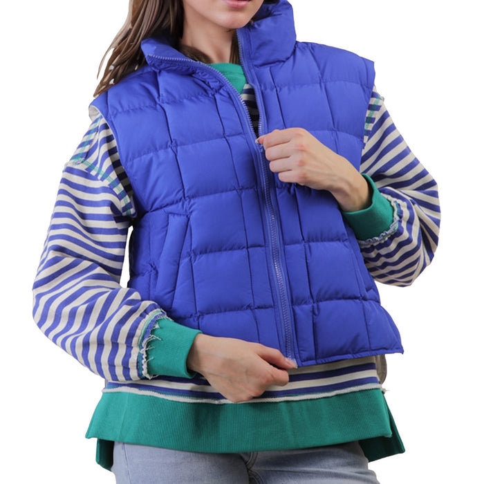 Very J Women's Royal Blue Puffer Vest