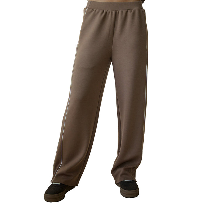 Very J Women's Mocha Wide Leg Casual Pants
