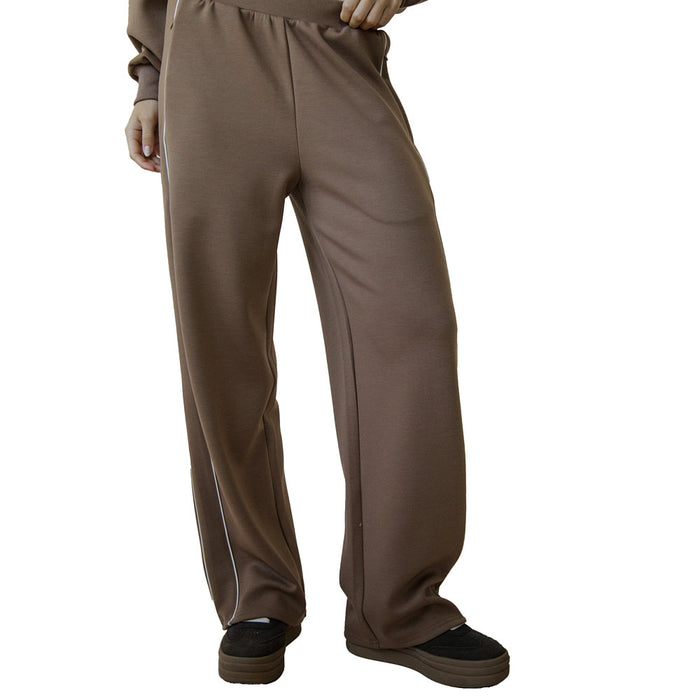 Very J Women's Mocha Wide Leg Casual Pants