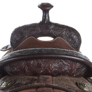 Martin Saddlery Chocolate Hard Seat 5/8 Breed Wyoming Flower Team Roper