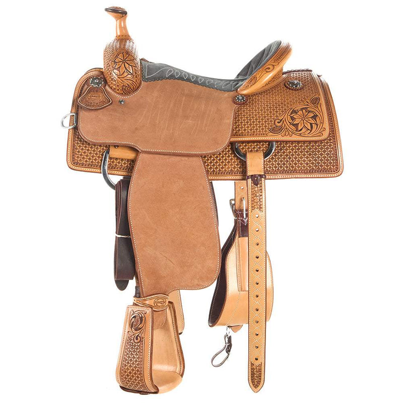 Martin Saddlery 1/2 Breed Desert Flower and Waffle Team Roping Saddle
