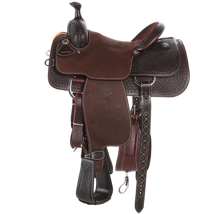 Martin Saddlery 13.5in Chocolate 1/2 Breed Waffle Stamp with Hard Seat