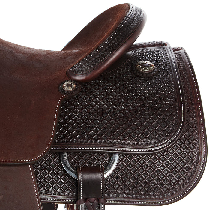 Martin Saddlery 13.5in Chocolate 1/2 Breed Waffle Stamp with Hard Seat