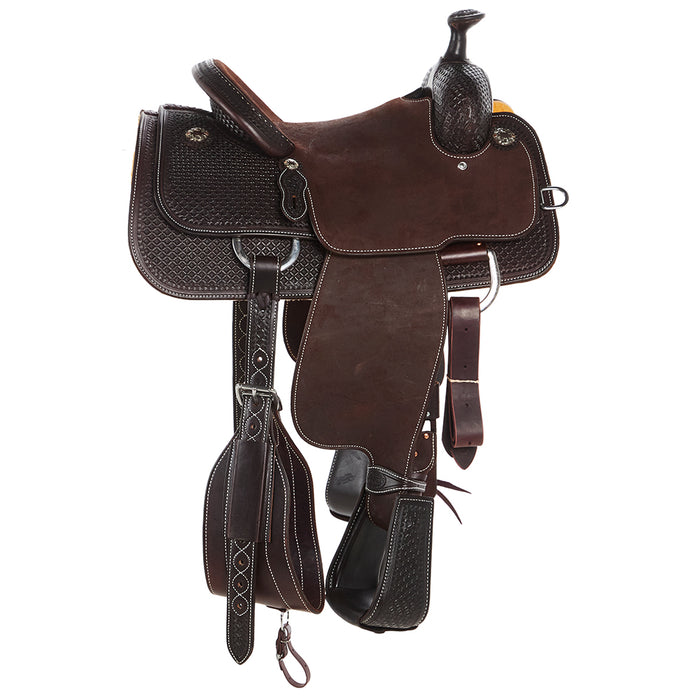 Martin Saddlery 13.5in Chocolate 1/2 Breed Waffle Stamp with Hard Seat